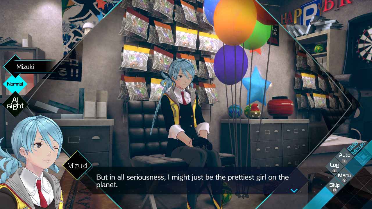 Mizuki saying, "But in all seriousness, I might just be the prettiest girl in the world.