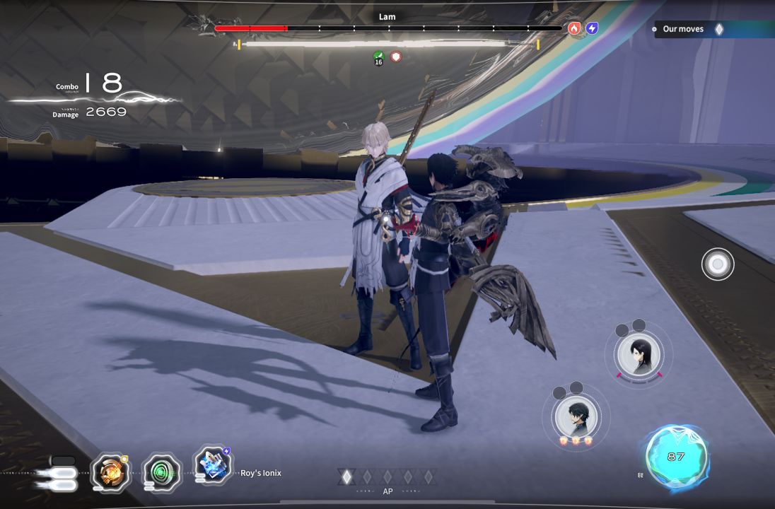 Ex Astris screenshot, Lam and Deterrant glaring at each other, yaoi-like
