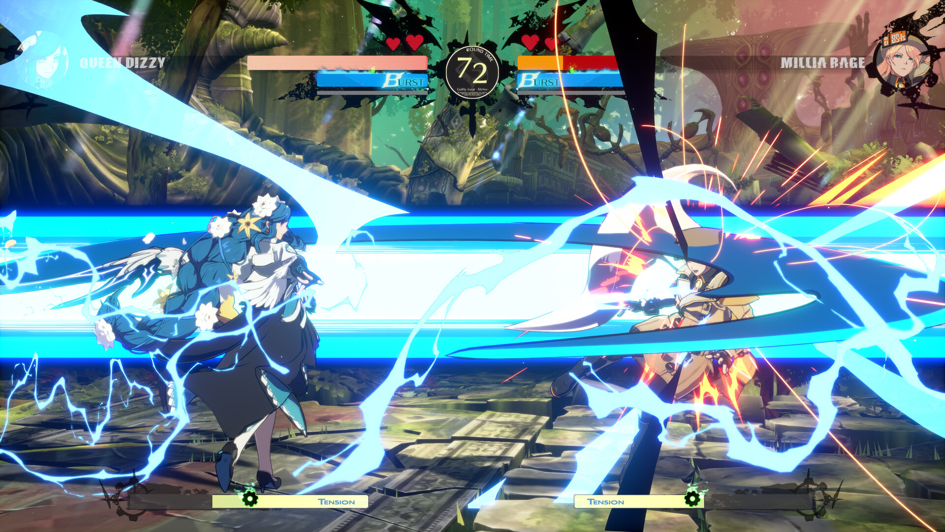 Dizzy using Michael Sword on Millia