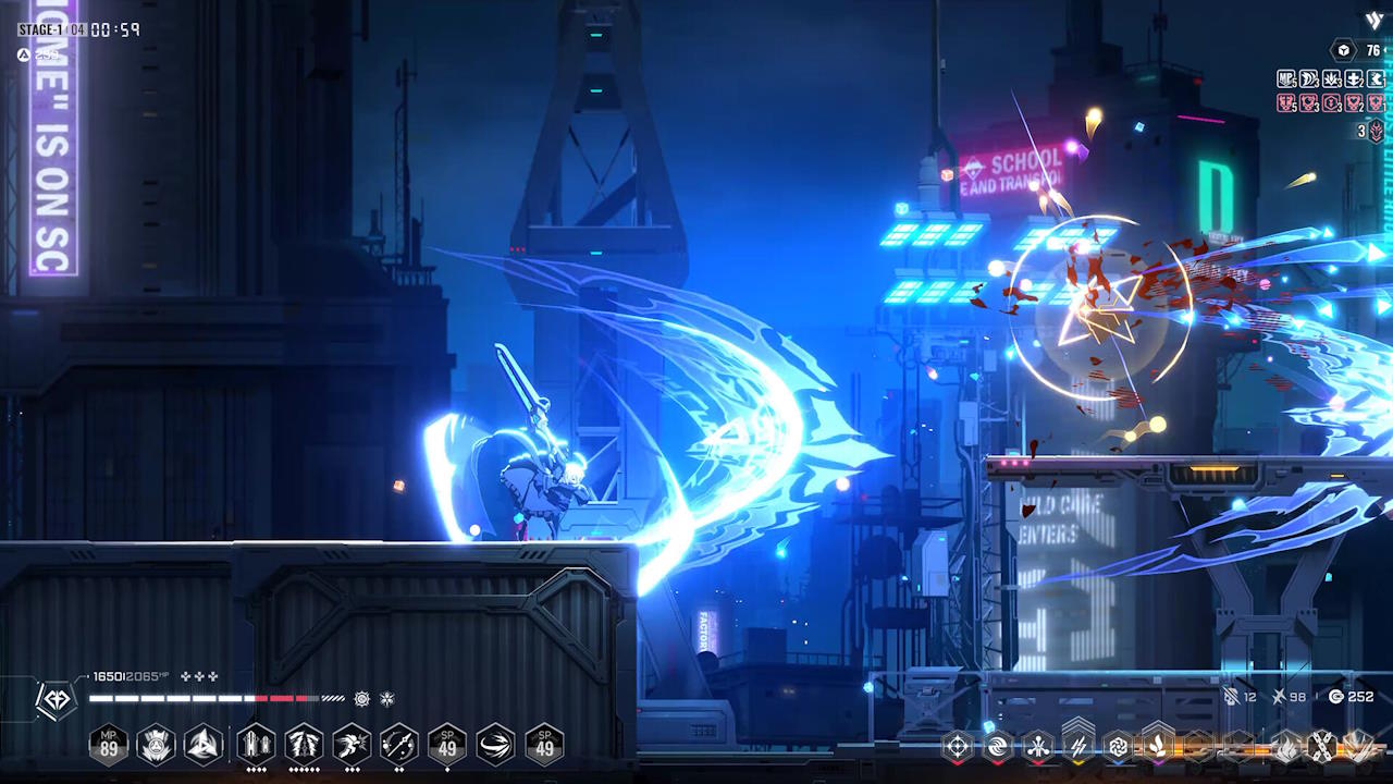 Mid-gameplay screenshot, featuring Est